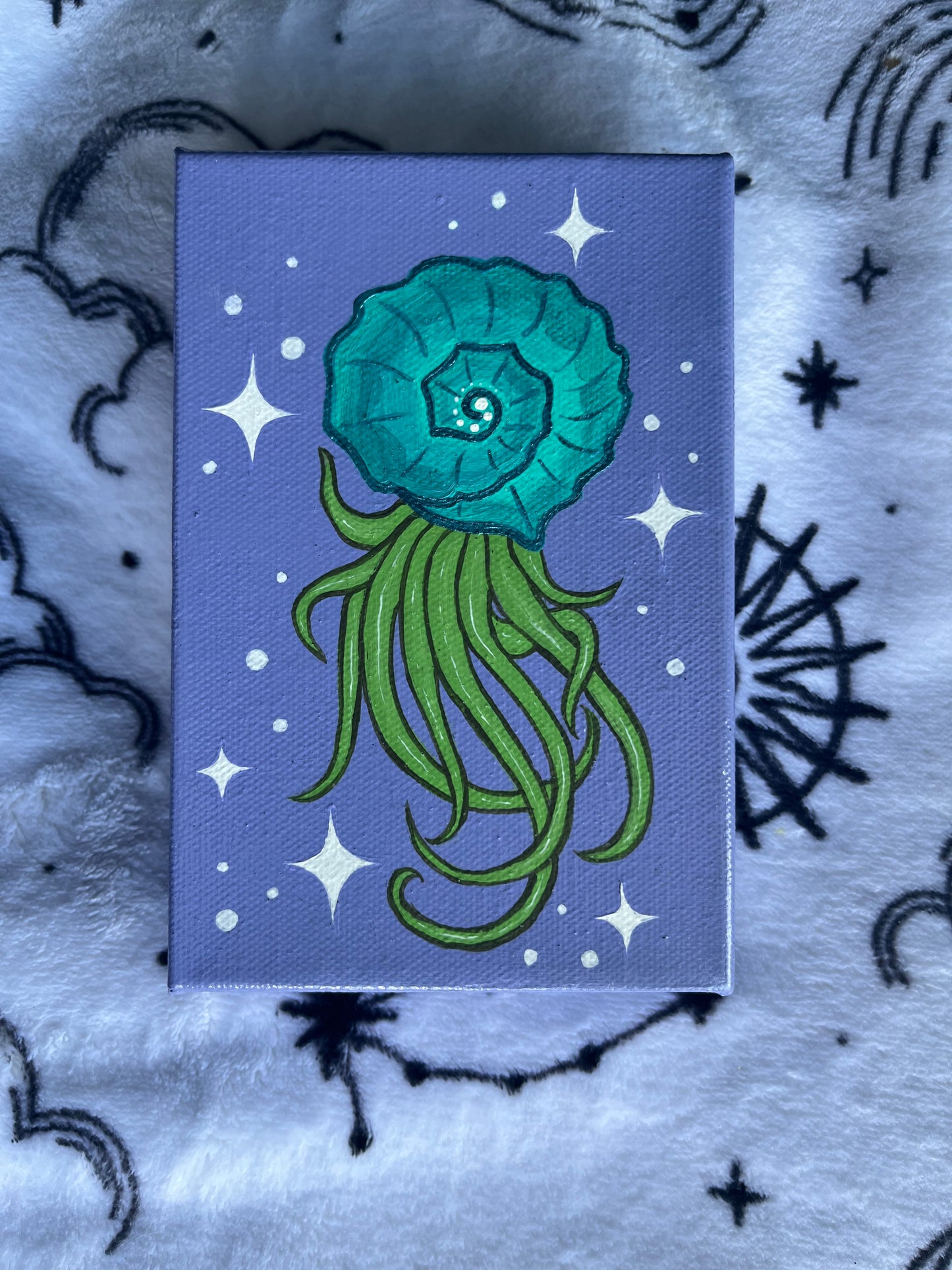 Whimsical Airplant Jellyfish original painting